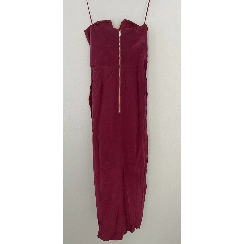 Yumi Kim Glamour Night MIDI Dress Silk Burgundy Size XS NWT! Retail $268 - Picture 3 of 8